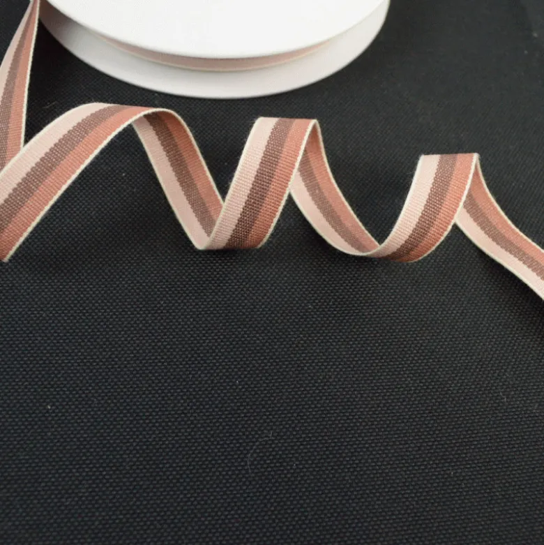 Ruban gros grain 15mm rose, marron et marsala