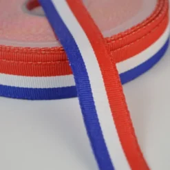 Ruban polyester Bleu blanc rouge Tricolore 15mm