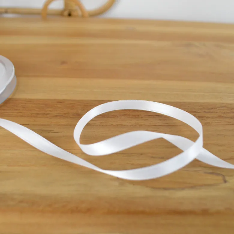 Ruban satin Blanc - 6 mm