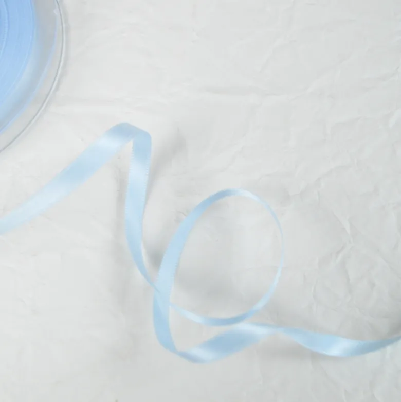 Ruban satin bleu ciel - 6 mm