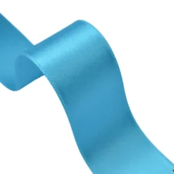 Ruban SATIN double face BLEU TURQUOISE , 25 mm