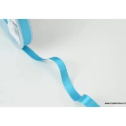 Ruban SATIN double face BLEU TURQUOISE, 10 mm, .