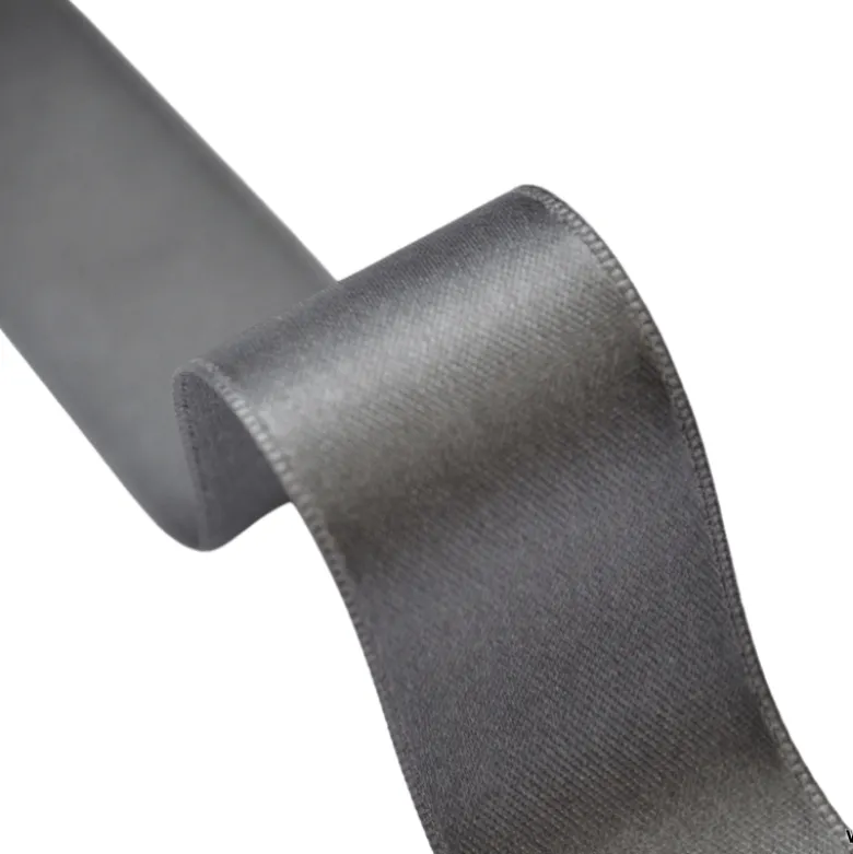 Ruban SATIN double face GRIS ANTHRACITE , 25 mm, .