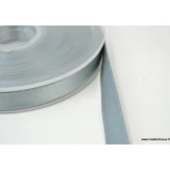 Ruban SATIN double face GRIS , 10 mm, .