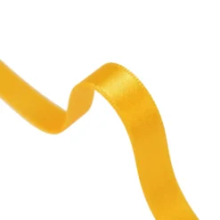 Ruban SATIN double face JAUNE, 10 mm, .