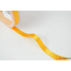 Ruban SATIN double face JAUNE, 10 mm, .