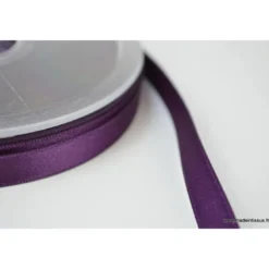 Ruban SATIN double face VIOLET , 10 mm