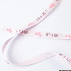 Ruban Satin "It's a Girl" - 10 mm