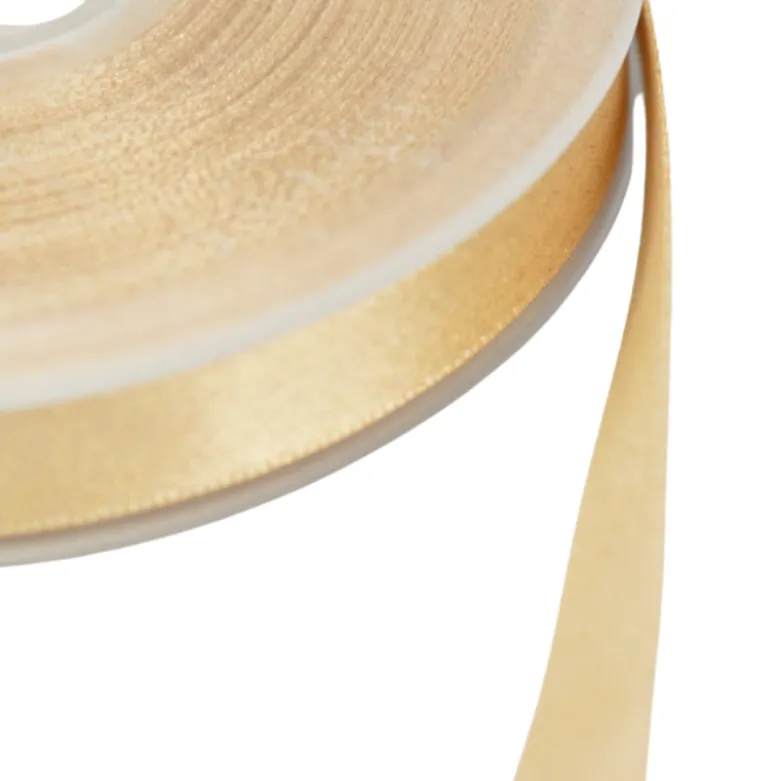 Ruban SATIN LUREX OR - TRAME BEIGE, 10 mm