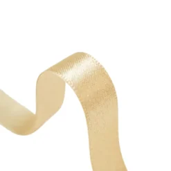 Ruban SATIN LUREX OR - TRAME BEIGE, 10 mm