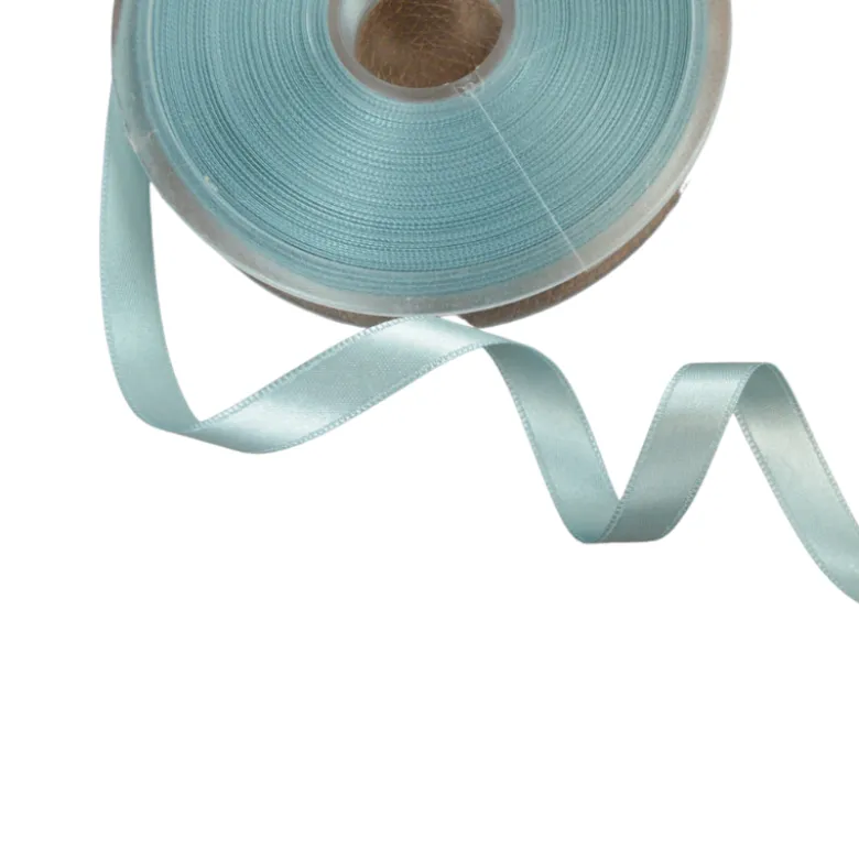 Ruban satin 10mm double face coloris bleu ciel