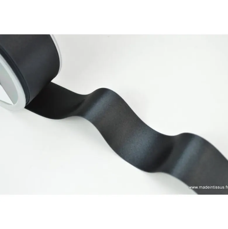 Ruban SATIN NOIR, 38 mm
