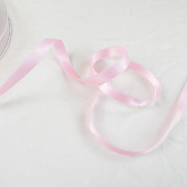 Ruban satin rose bébé - 6 mm