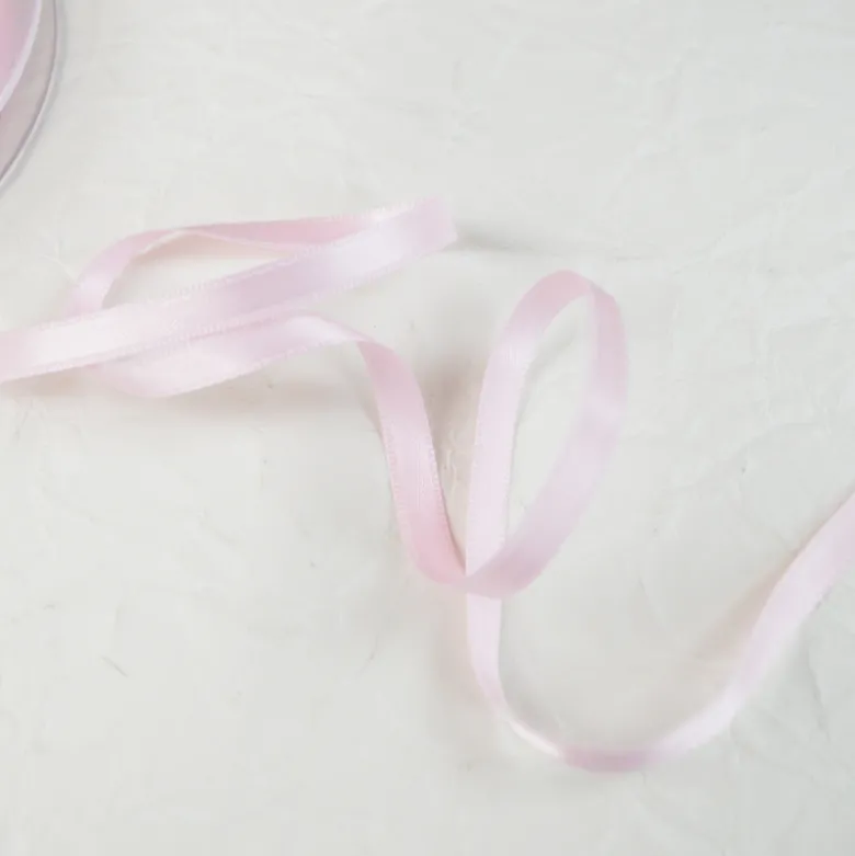 Ruban satin rose clair - 6 mm