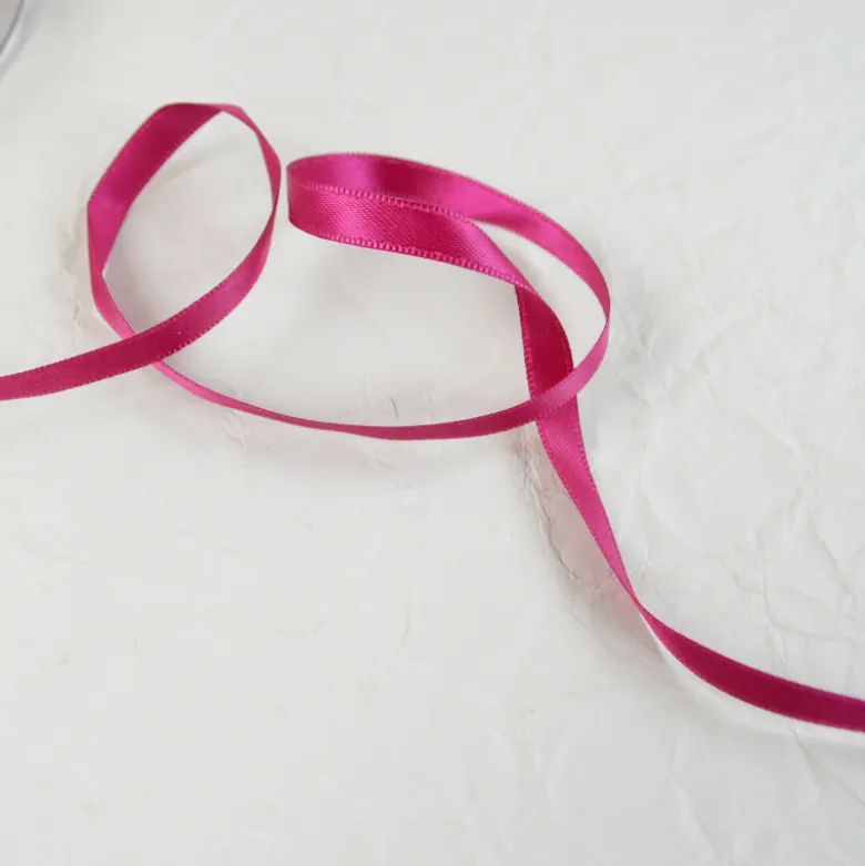 Ruban satin rose fuchsia - 6 mm