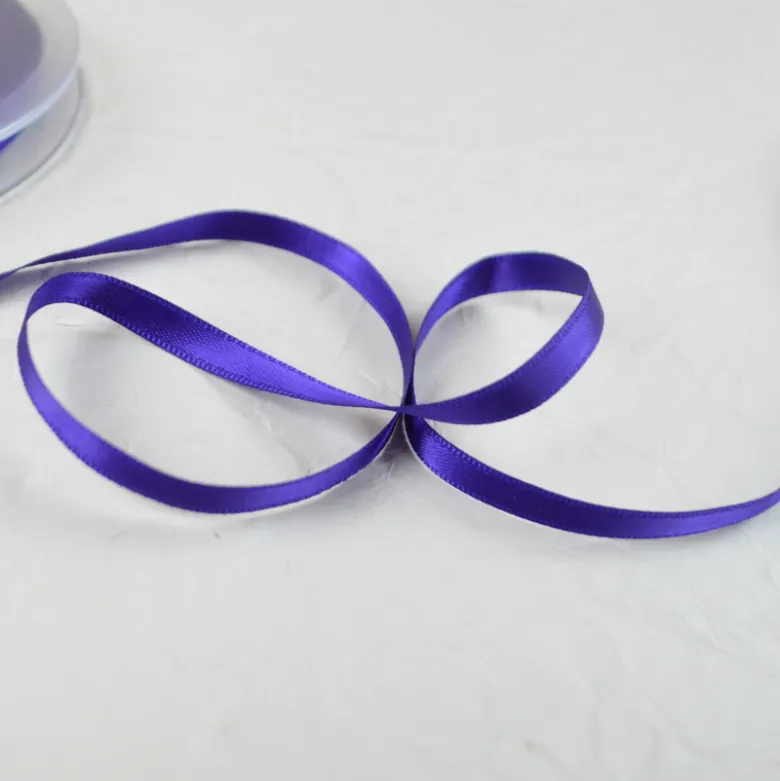 Ruban satin violet - 6 mm