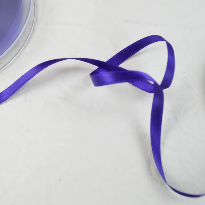 Ruban satin violet - 6 mm