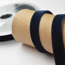 Ruban velours marine, 16mm, .