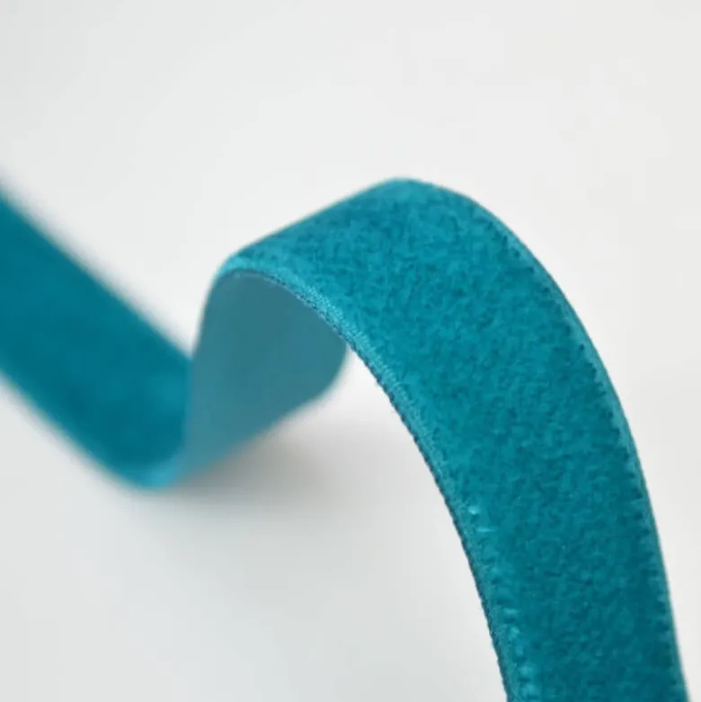 Ruban velours PETROLE, 16mm, .