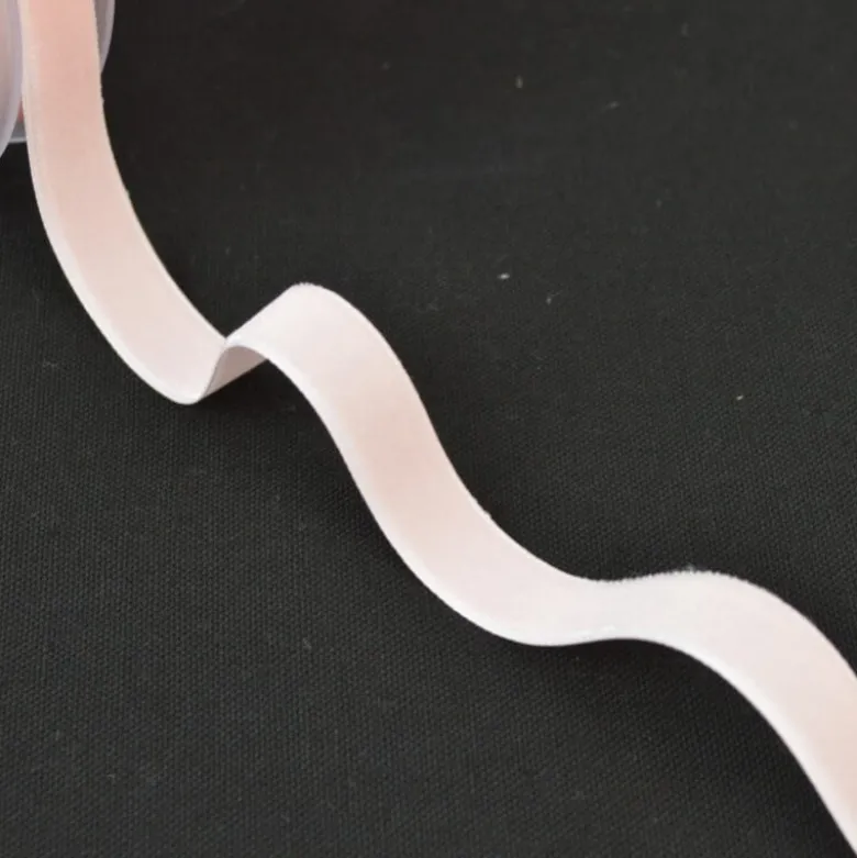 Ruban velours Rose poudré, 16mm, .