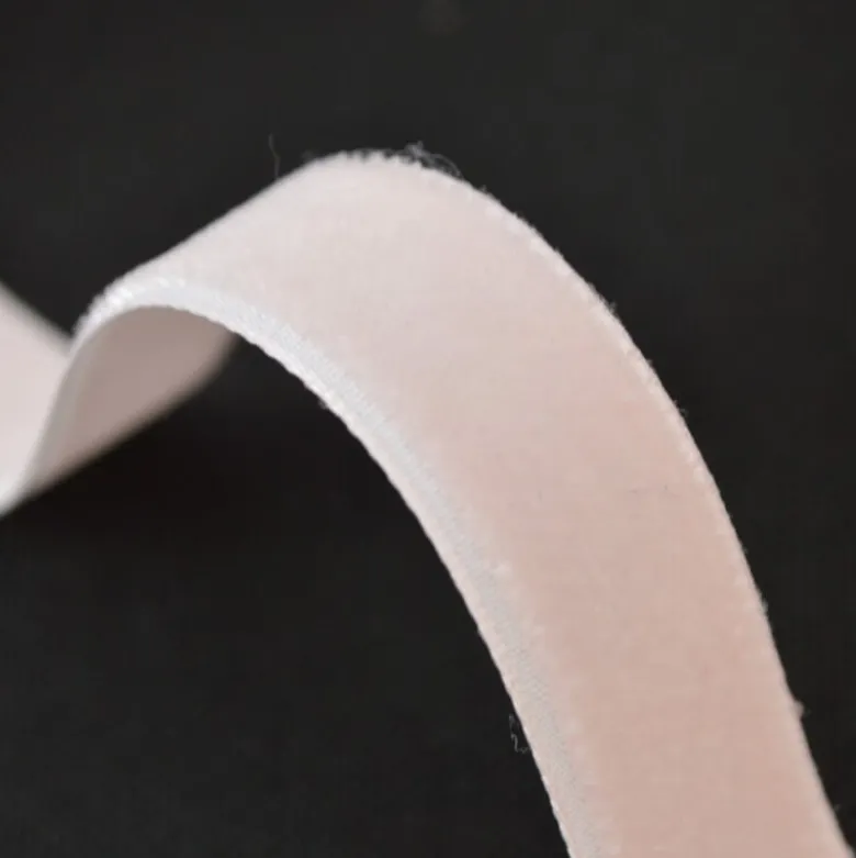 Ruban velours Rose poudré, 16mm, .