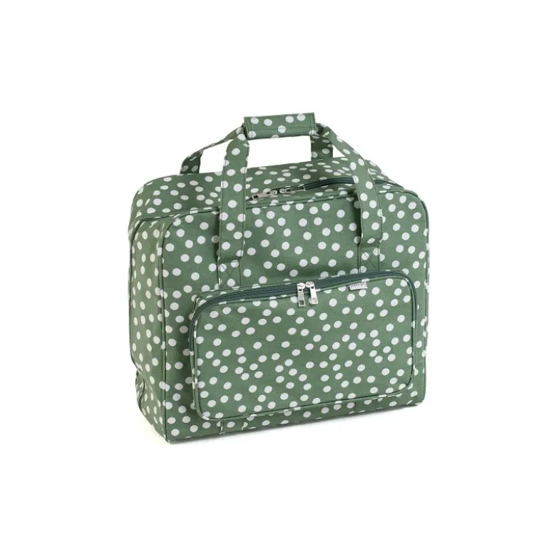 Sac de transport pour machine à coudre - Pois fond vert