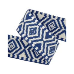 Sangle jacquard Ethnique 38mm - Bleu