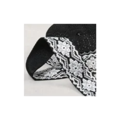 Sangle jacquard Ethnique 38mm - Noir et blanc