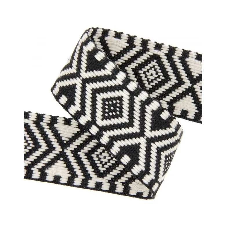 Sangle jacquard Ethnique 38mm - Noir