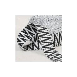 Sangle jacquard Ethnique 38mm - Triangle noir et blanc
