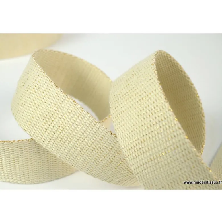 Sangle Lurex Ecru 30mm pour sac