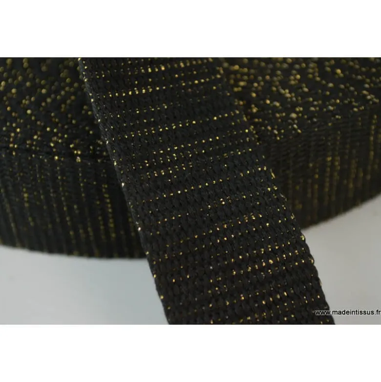 Sangle Lurex Noir 30mm pour sac