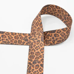 Sangle motif léopard marron et camel - 38mm