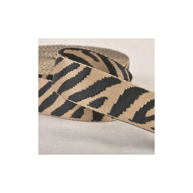 Sangle motif savane beige - 38mm
