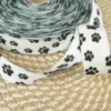 Sangle motifs pattes de chien fond blanc cassé - 28mm