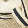Sangle à rayures écru et marine bordure Lurex 33mm