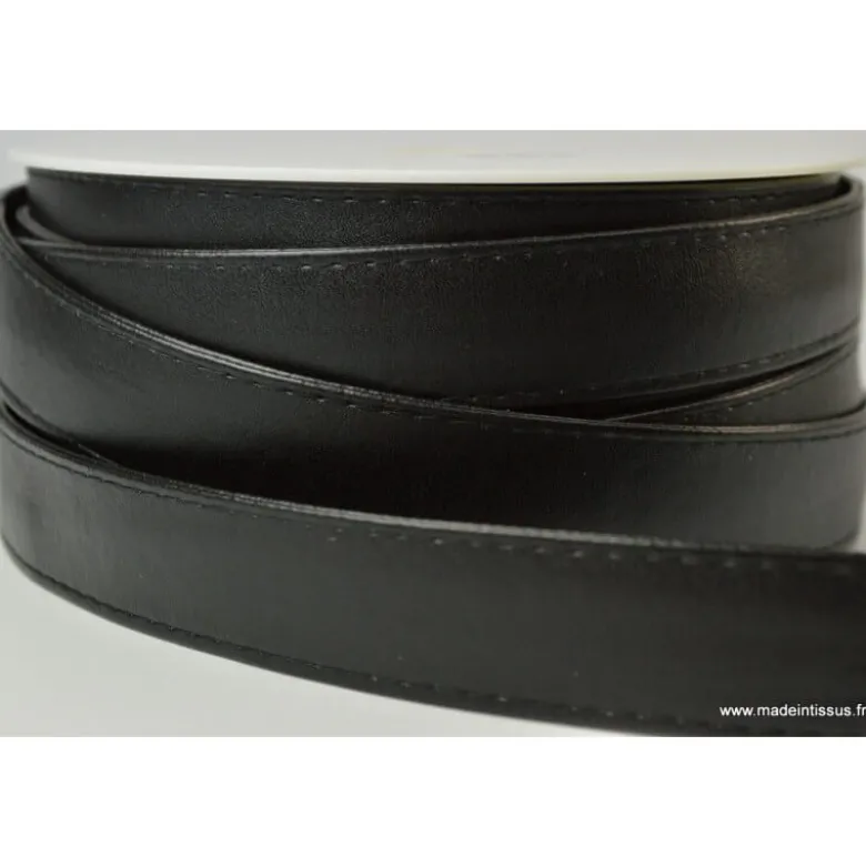 Sangle simili cuir pour la maroquinerie 25mm NOIR
