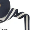 Sangle souple bicolore 30mm en coton - Bleu marine et Blanc