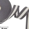 Sangle souple bicolore 30mm en coton - Gris et Blanc