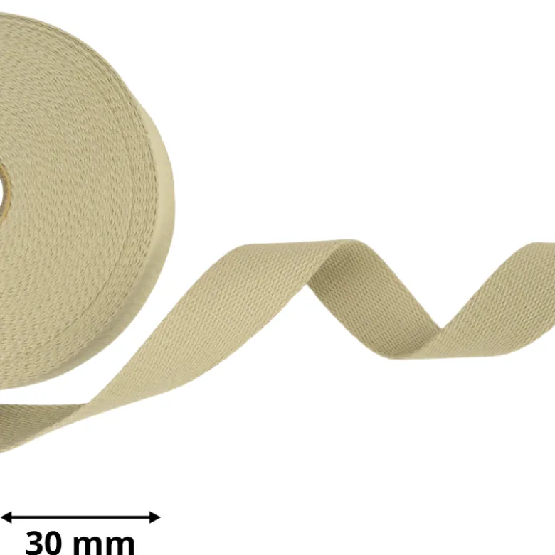 Sangle souple 30mm en coton - Beige