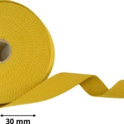 Sangle souple 30mm en coton - Moutarde