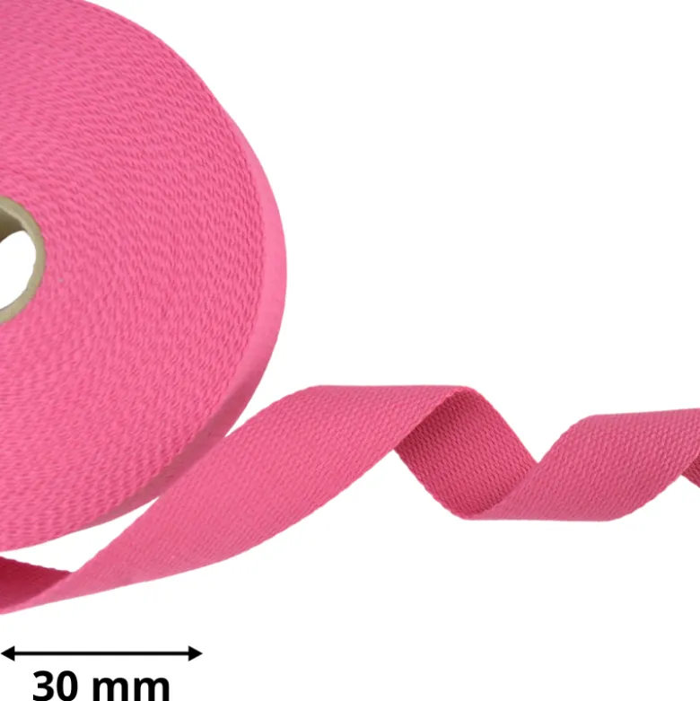 Sangle souple 30mm en coton - Rose