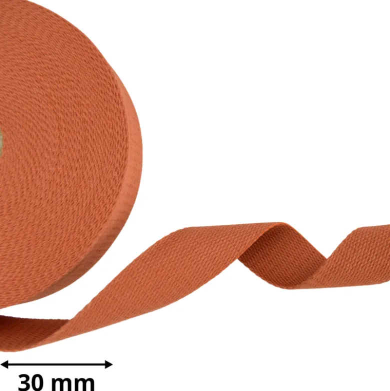 Sangle souple 30mm en coton - Terracotta