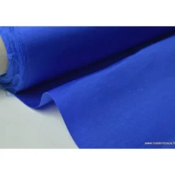 Satin doupion duchesse polyester bleu royal .
