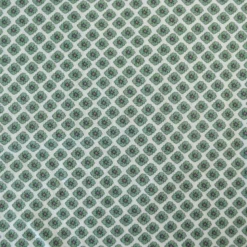 Seersucker motif Fleurs graphiques vertes fond écru