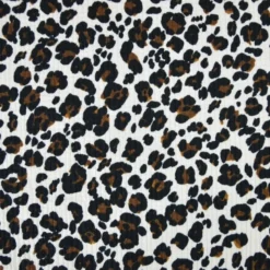 Seersucker surpiqué motif léopard sable et noir