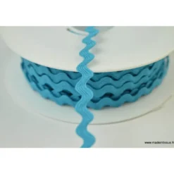 Serpentine Croquet uni Bleu Azur9mm x1m