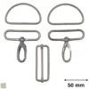 Set d'accessoires pour sac - 50mm - Argent anthracite