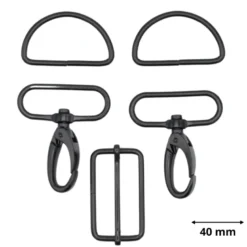 Set d'accessoires pour sac - 40mm - Noir