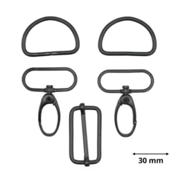 Set d'accessoires pour sac - 30mm - Noir